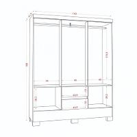 Guarda Roupa Casal 6 Portas 2 Gavetas com Pés Coimbra Aramóveis - 4