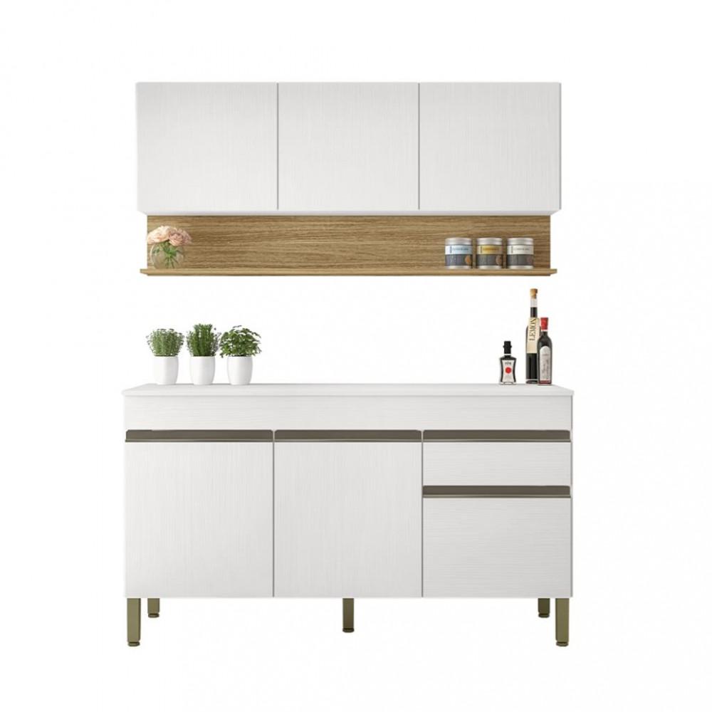 Cozinha Compacta com Tampo 150cm 6 Portas 1 Gaveta Line Kits Paraná - 2