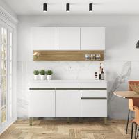 Cozinha Compacta com Tampo 150cm 6 Portas 1 Gaveta Line Kits Paraná - 1