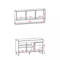 Cozinha Compacta com Tampo 150cm 6 Portas 1 Gaveta Line Kits Paraná