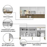 Cozinha Compacta com Tampo 150cm 6 Portas 1 Gaveta Line Kits Paraná - 5