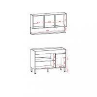 Cozinha Compacta com Tampo 120cm 6 Portas 1 Gaveta Line Kits Paraná