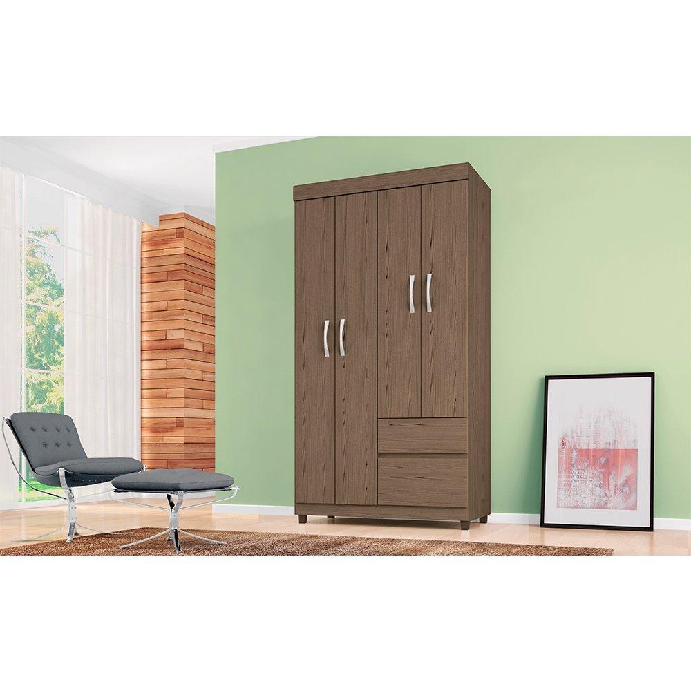 Guarda-Roupa Solteiro Lotus 4 Portas 2 Gavetas Demóbile - 3