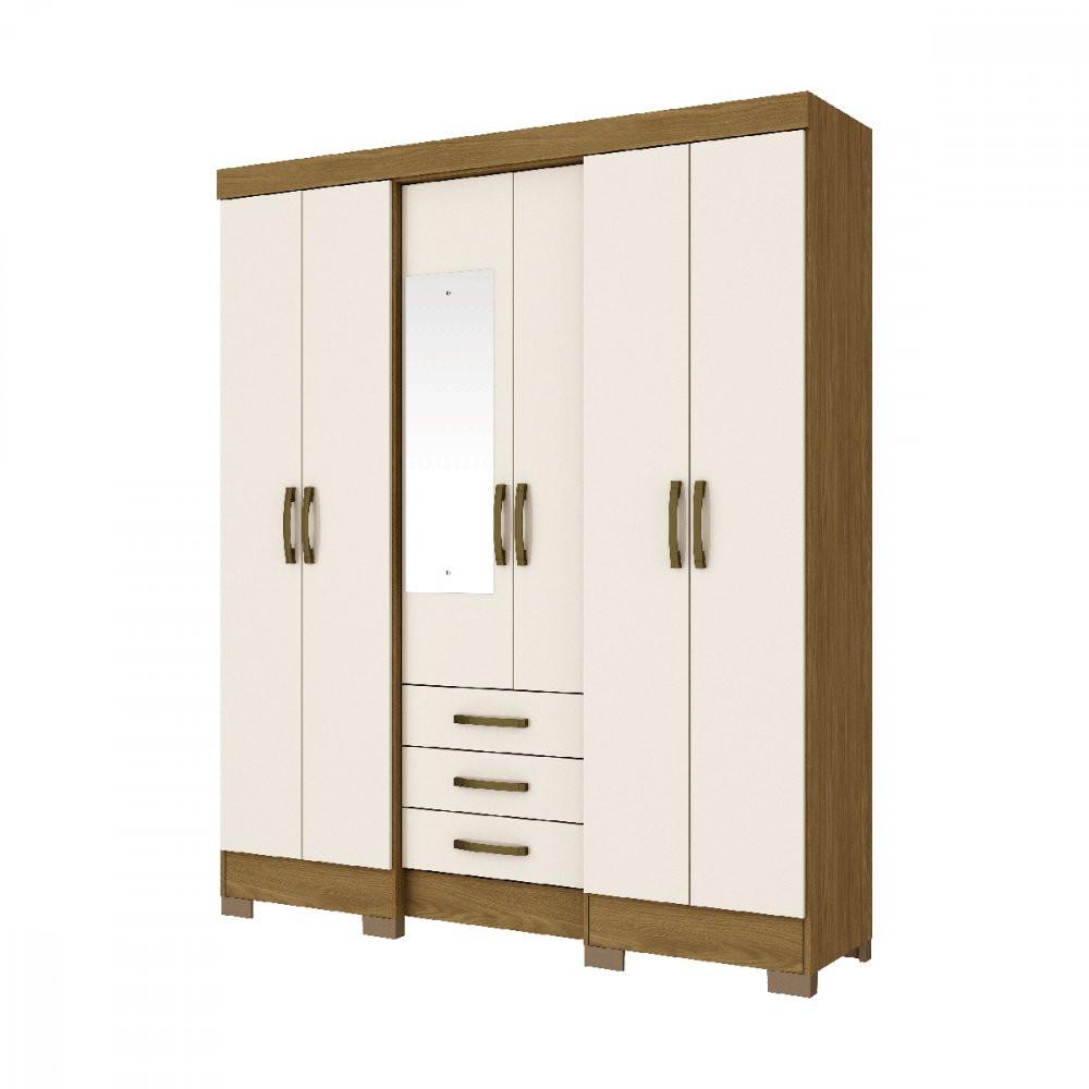 Guarda Roupa Casal com Espelho 6 Portas 3 Gavetas B23 Briz - 2
