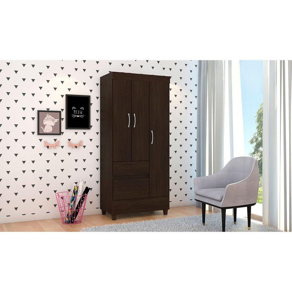 Guarda Roupa Solteiro 3 Portas 2 Gavetas Wind Demóbile - 3