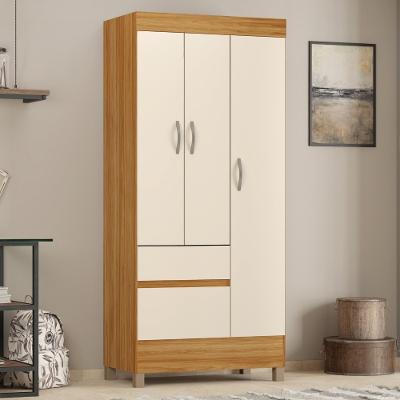 Guarda Roupa Solteiro 3 Portas 2 Gavetas com Pés Wind Demóbile