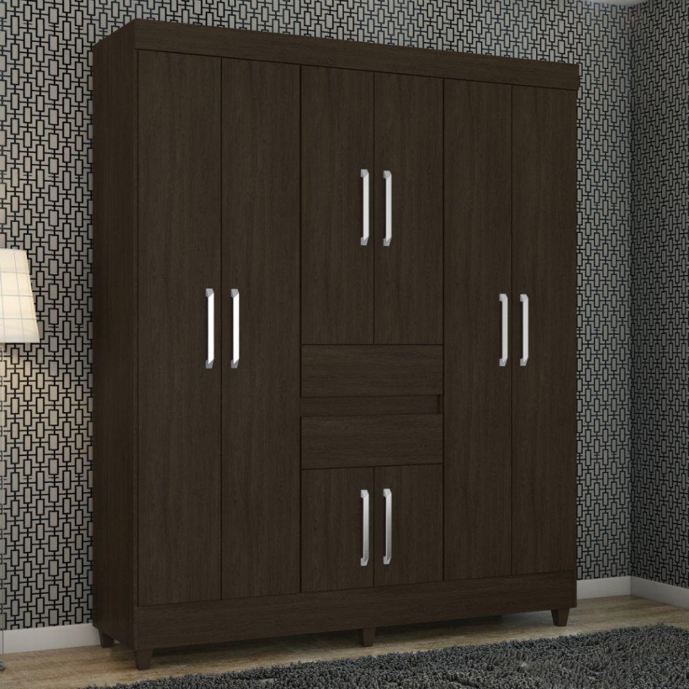 Guarda Roupas Casal 8 Portas  2 Gavetas com Espelho Munique Demóbile - 1