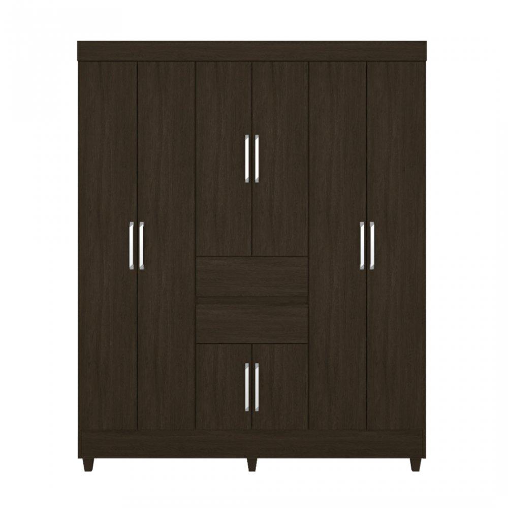 Guarda Roupas Casal 8 Portas  2 Gavetas com Espelho Munique Demóbile - 2