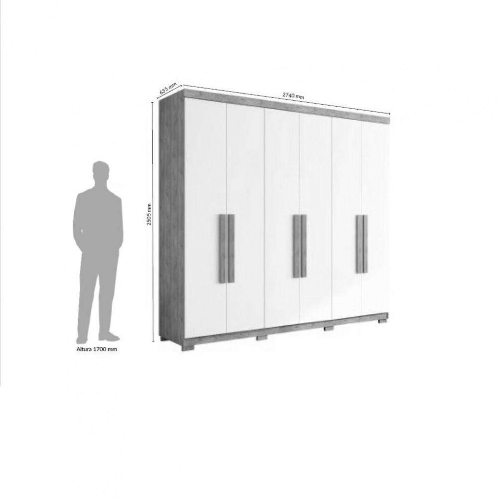 Guarda Roupa Casal 6 Portas 6 Gavetas Monarca Robel - 4