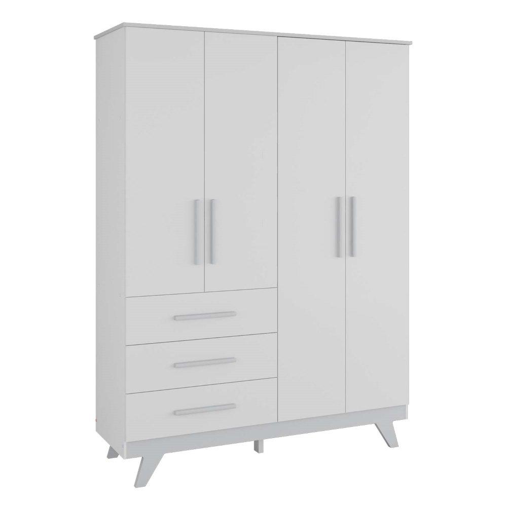 Guarda Roupa Infantil 4 Portas 3 Gavetas Retro Móveis Peroba - 1