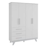 Guarda Roupa Infantil 4 Portas 3 Gavetas Retro Móveis Peroba - 1