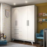 Guarda Roupa Infantil 4 Portas 3 Gavetas Retro Móveis Peroba - 2