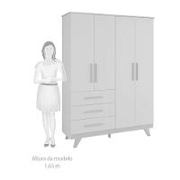 Guarda Roupa Infantil 4 Portas 3 Gavetas Retro Móveis Peroba
