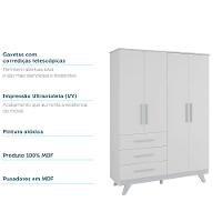 Guarda Roupa Infantil 4 Portas 3 Gavetas Retro Móveis Peroba - 5