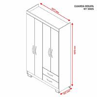Guarda Roupa Solteiro 4 Portas 2 Gavetas NT5005 Notável Móveis - 4