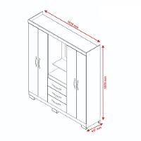 Guarda Roupa Solteiro com Espelho e Pés 4 Portas 3 Gavetas NT5015 Notável Móveis - 2