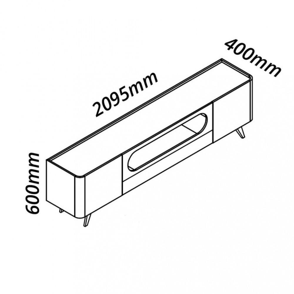 Rack para TV de Até 85 Polegadas 2 Portas 1 Gaveta LED com Pés de Madeira Nobre Gelius - 4