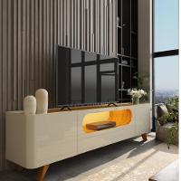 Rack para TV de Até 85 Polegadas 2 Portas 1 Gaveta LED com Pés de Madeira Nobre Gelius - 1