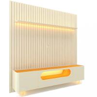 Rack com Painel para TV de Até 85 Polegadas 2 Portas 1 Gaveta LED Com Pés de Vidro Nobre Gelius - 2