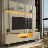 Rack com Painel para TV de Até 85 Polegadas 2 Portas 1 Gaveta LED Com Pés de Madeira Nobre Gelius - 1