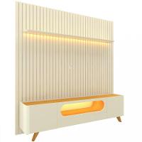 Rack com Painel para TV de Até 85 Polegadas 2 Portas 1 Gaveta LED Com Pés de Madeira Nobre Gelius - 2