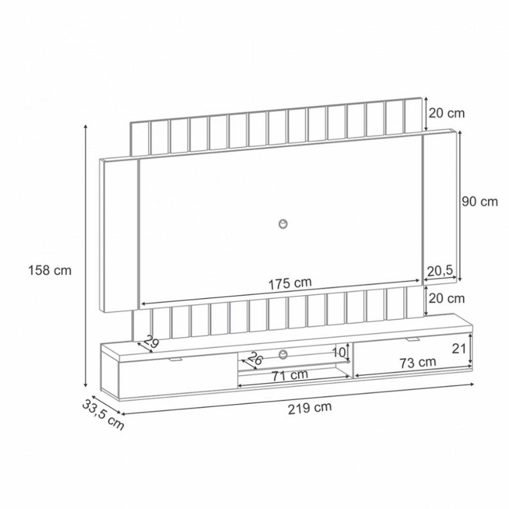 Painel para TV até 70 Polegadas 2 Portas Illusion 2.2 HB Móveis - 4