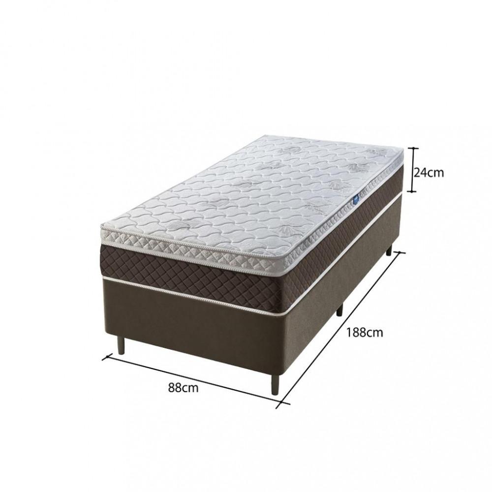 Cama Box Solteiro 88cm Molas Ensacadas 1 Euro Genebra 2CEN Umaflex - 2