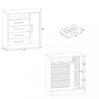 Cômoda 4 Gavetas 1 Porta Delta Atualle - 3