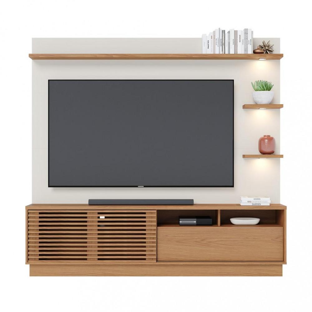 Estante Home para TV até 70 Polegadas 1 Porta 1 Gaveta Led Campeche Colibri - 2