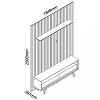 Rack com Painel para TV de Até 75 Polegadas 2 Gavetas 185cm Pés Nobre Requinte Gelius - 3