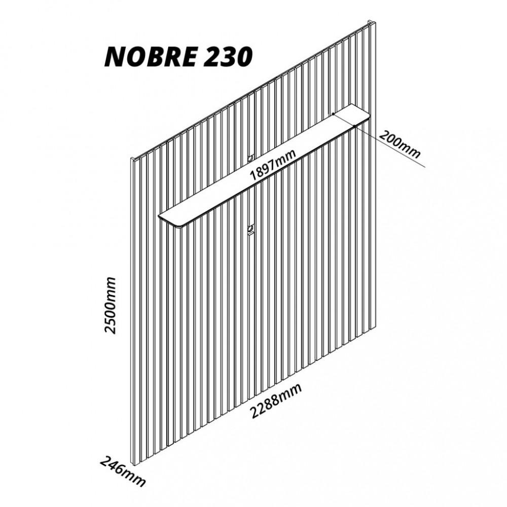 Painel para Tv até 85 Polegadas 230cm Ripado Nobre Gelius - 4