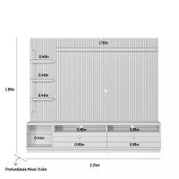 Rack com Painel para TV de até 75 Polegadas 2 Gavetas 1 Porta Ouro Preto Linea Brasil - 4