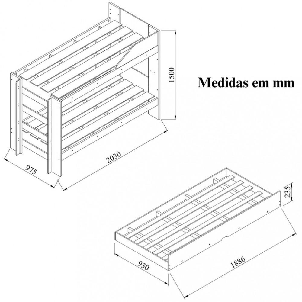 Treliche Indy Com Cama Auxiliar Conquista Móveis - 3