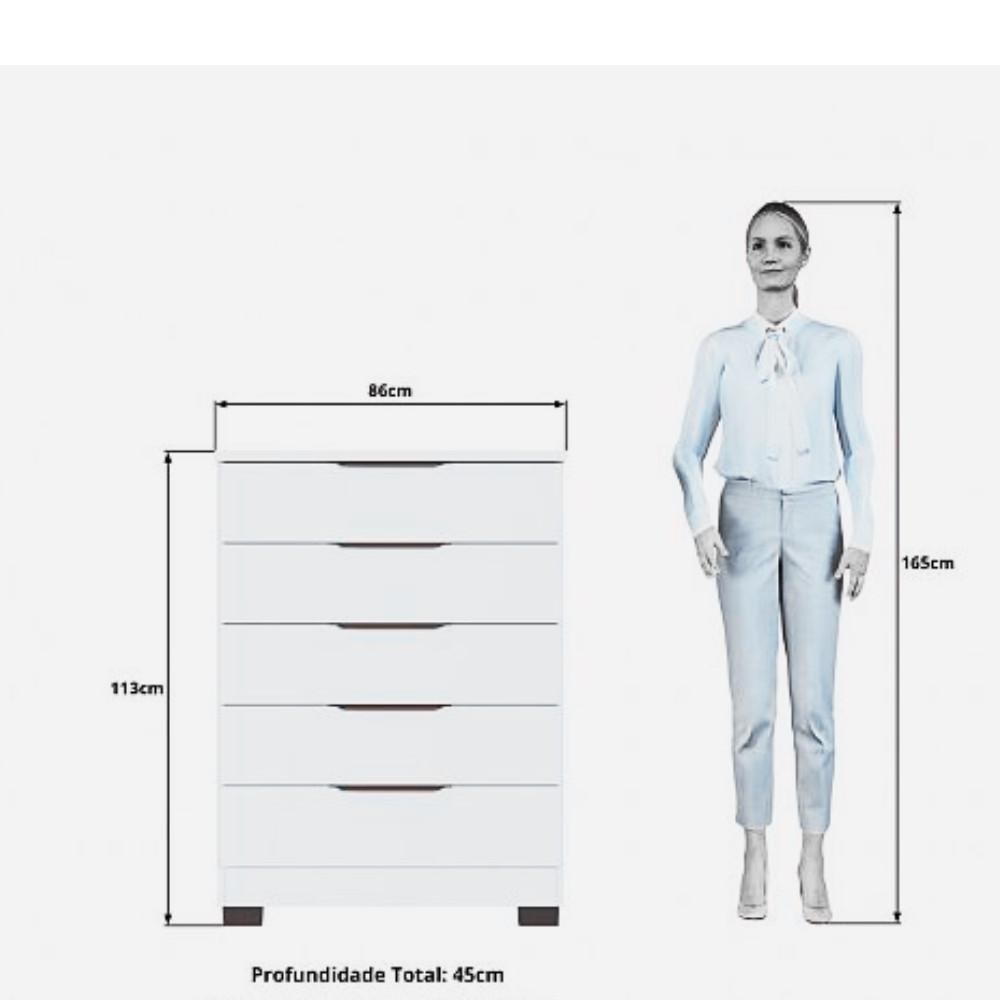Cômoda 5 Gavetas Lins Faimec - 4