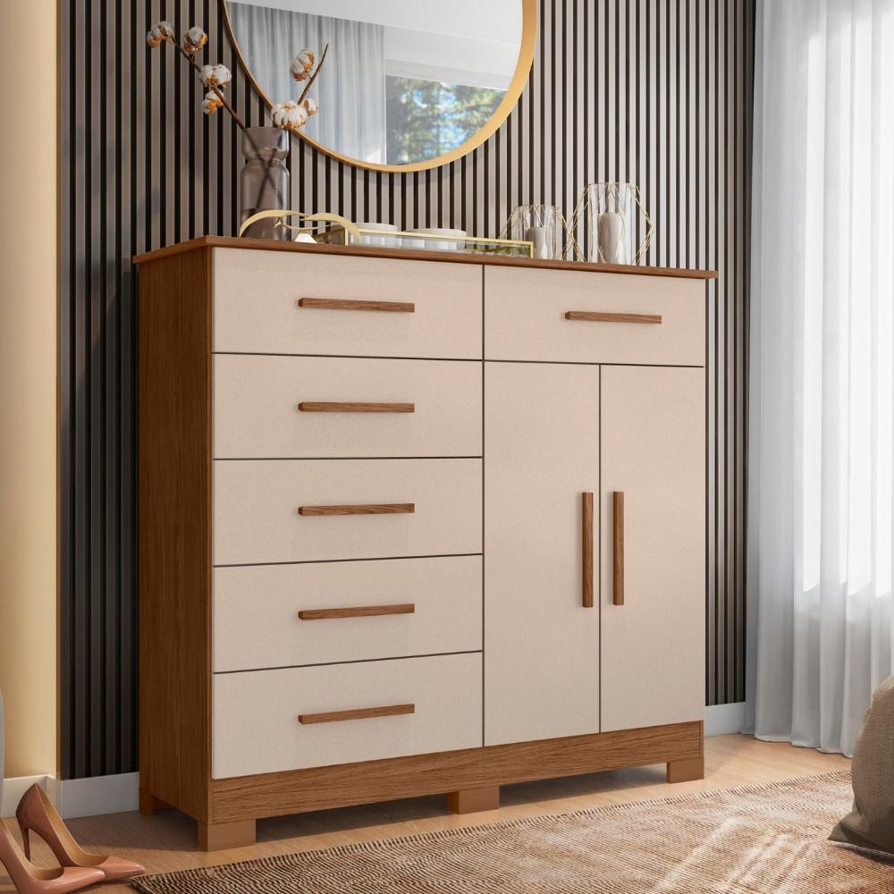 Cômoda 2 Portas 6 Gavetas Xangai Albatroz - 1