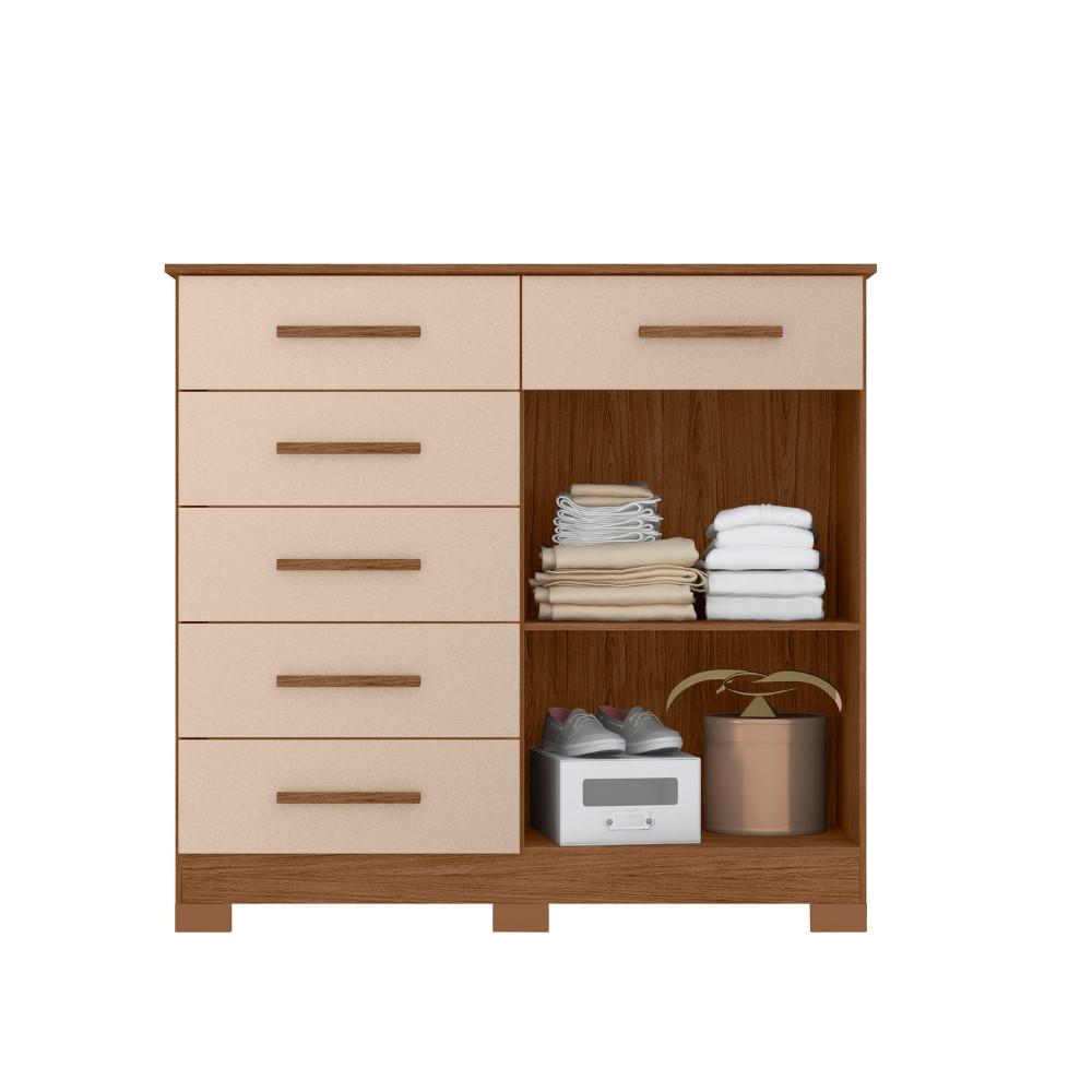 Cômoda 2 Portas 6 Gavetas Xangai Albatroz - 3