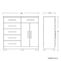 Cômoda 2 Portas 6 Gavetas Xangai Albatroz - 5