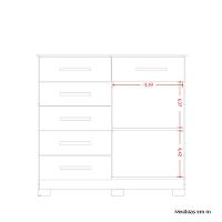 Cômoda 2 Portas 6 Gavetas Xangai Albatroz - 6