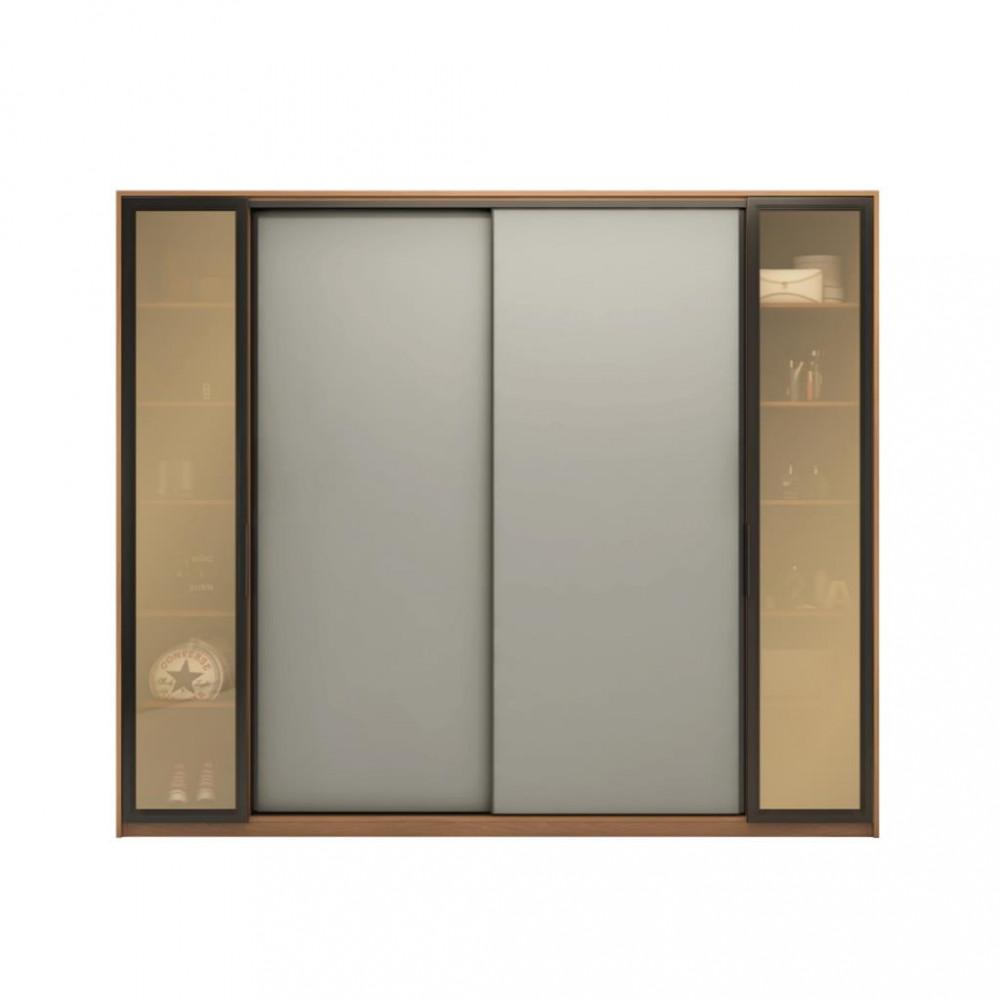Guarda Roupa Casal com Vidro Reflecta 4 Portas 4 Gavetas Flex Laredo Demartêz - 2