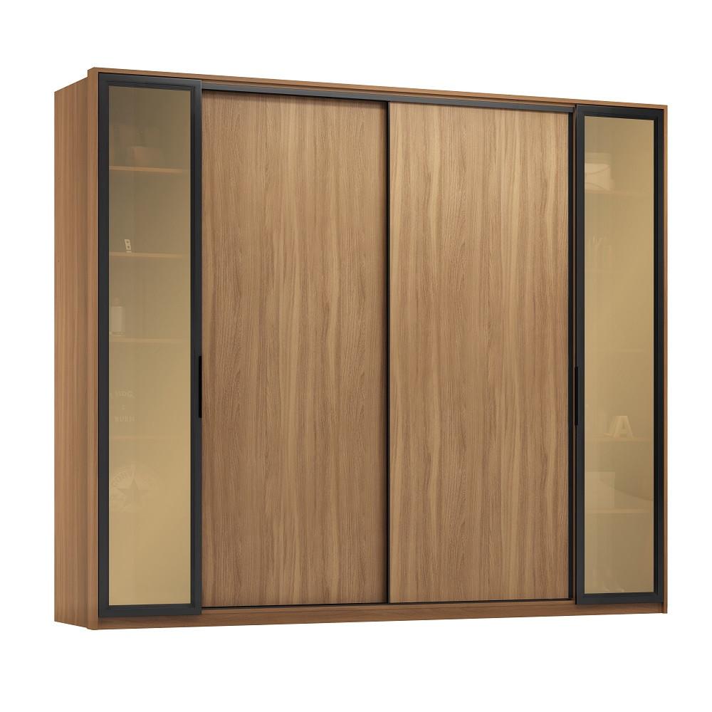 Guarda Roupa Casal com Vidro Reflecta 4 Portas 4 Gavetas Flex Laredo Demartêz - 6