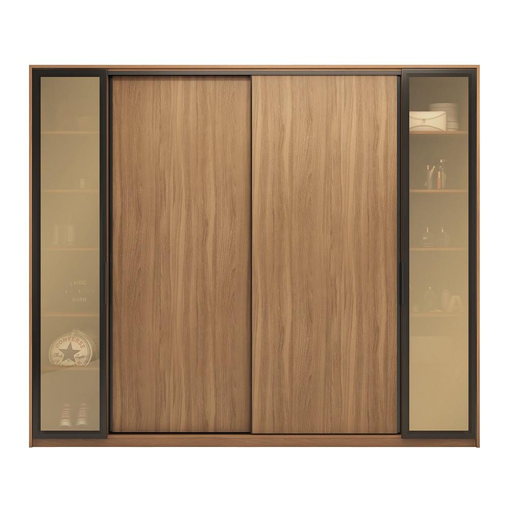 Guarda Roupa Casal com Vidro Reflecta 4 Portas 4 Gavetas Flex Laredo Demartêz - 7