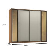 Guarda Roupa Casal com Vidro Reflecta 4 Portas 4 Gavetas Flex Laredo Demartêz - 5