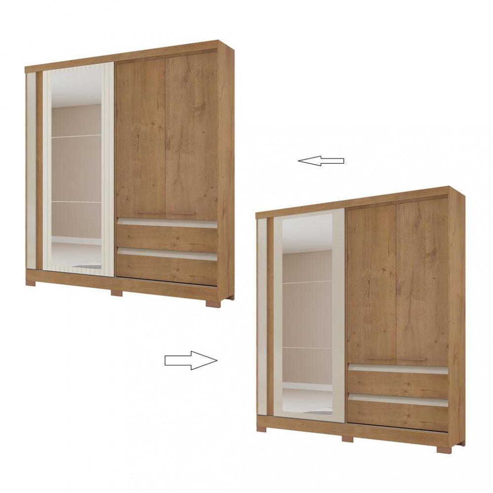 Guarda Roupa Solteiro Espelho 2 Portas 2 Gavetas Condor Atualle - 2