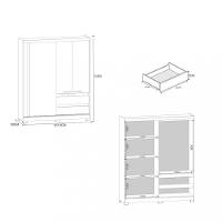 Guarda Roupa Solteiro Espelho 2 Portas 2 Gavetas Condor Atualle - 4