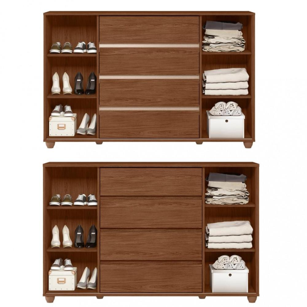 Cômoda 2 Portas 4 Gavetas Flex Evidenza Albatroz - 4