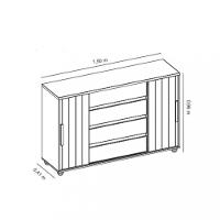 Cômoda 2 Portas 4 Gavetas Flex Evidenza Albatroz - 5