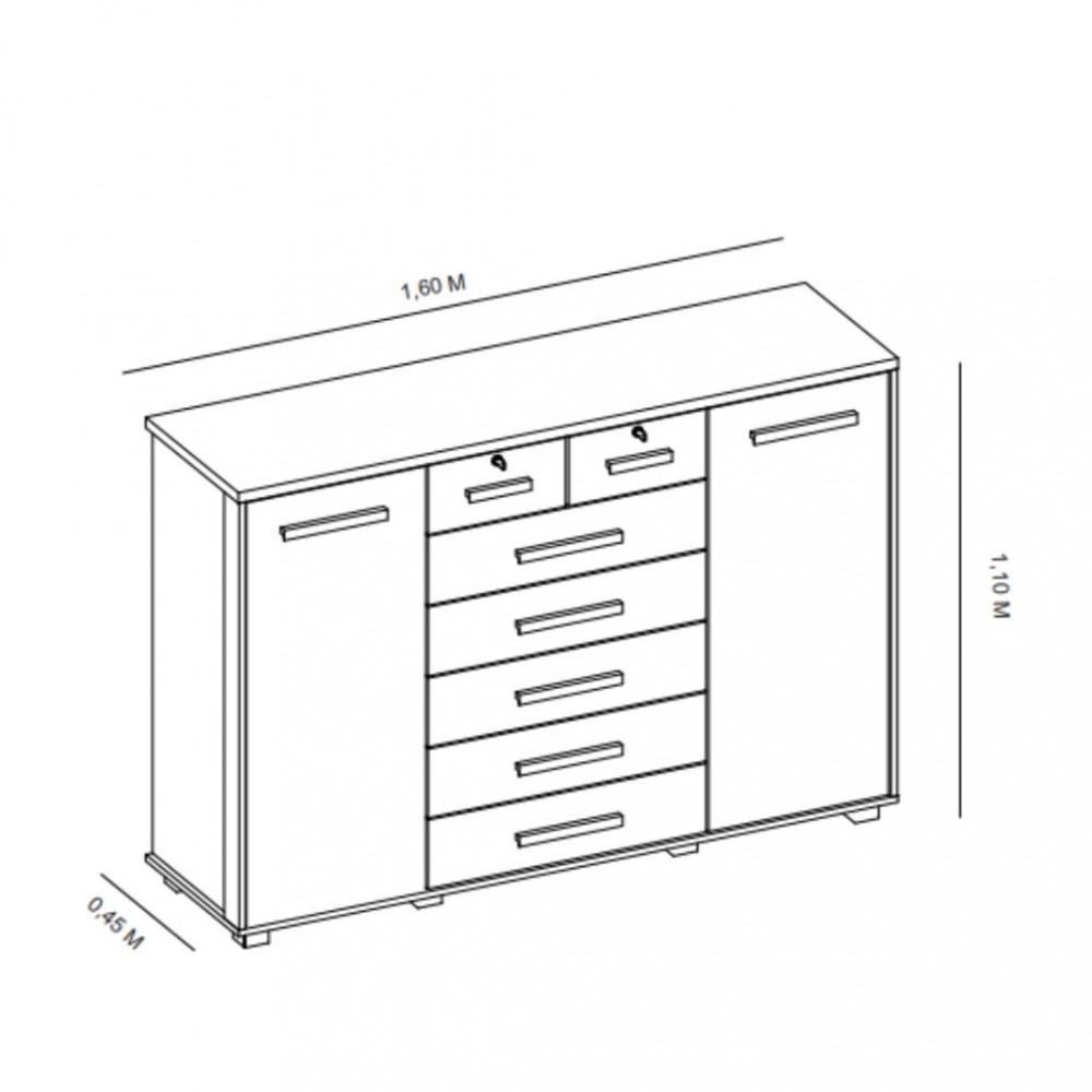 Cômoda 2 Portas 7 Gavetas Fontana Albatroz - 4