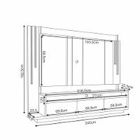 Estante Home para Tv até 75 Polegadas 3 Gavetas com Led Montane HB Móveis - 5