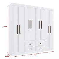 Guarda Roupa Casal 8 Portas 4 Gavetas Las Vegas Doripel - 4