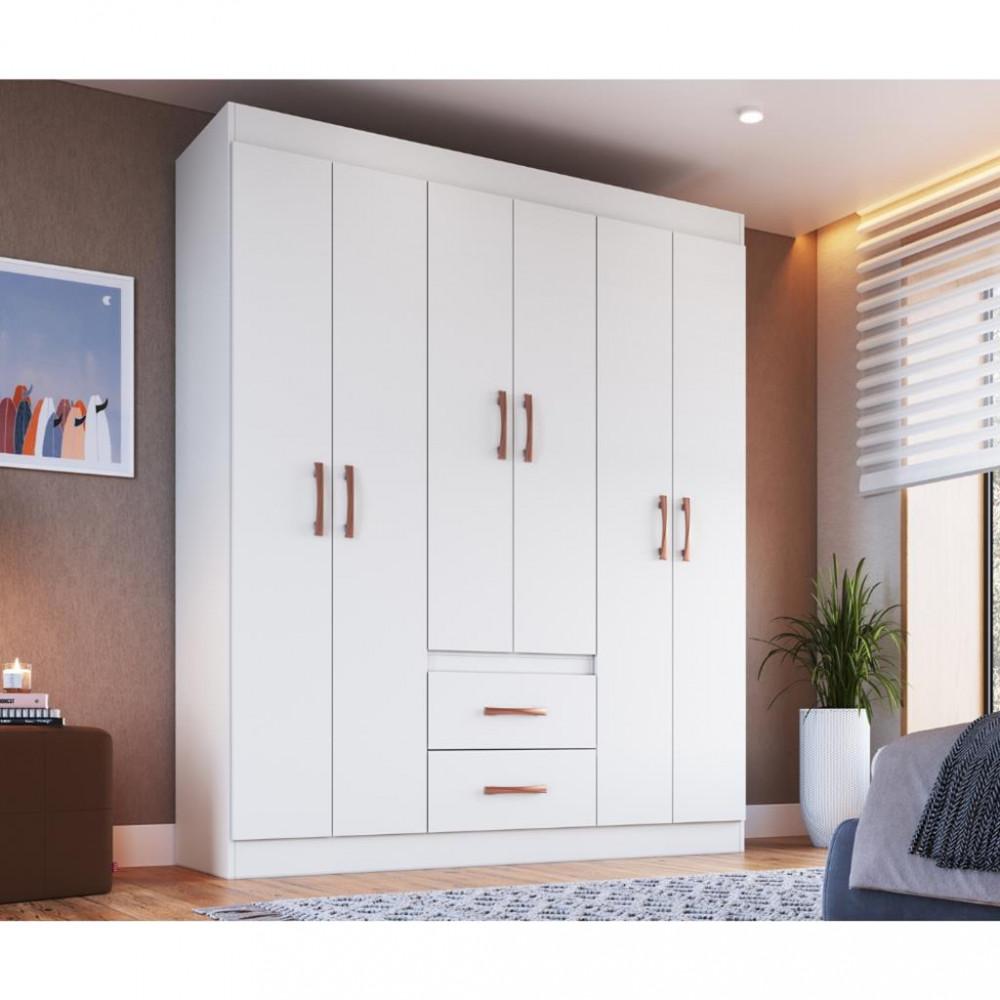 Guarda Roupa Solteiro 6 Portas 2 Gavetas Montevideu Doripel - 1